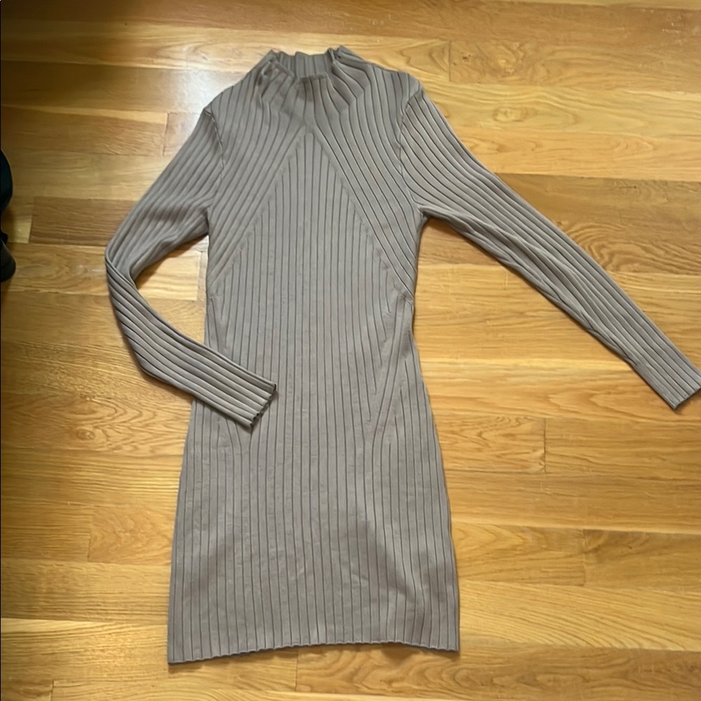 Abercrombie tan mock neck mini sweater dress